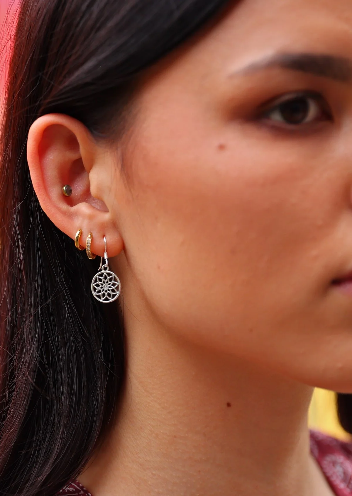 Sacred Silver Flower Earrings - Ysert