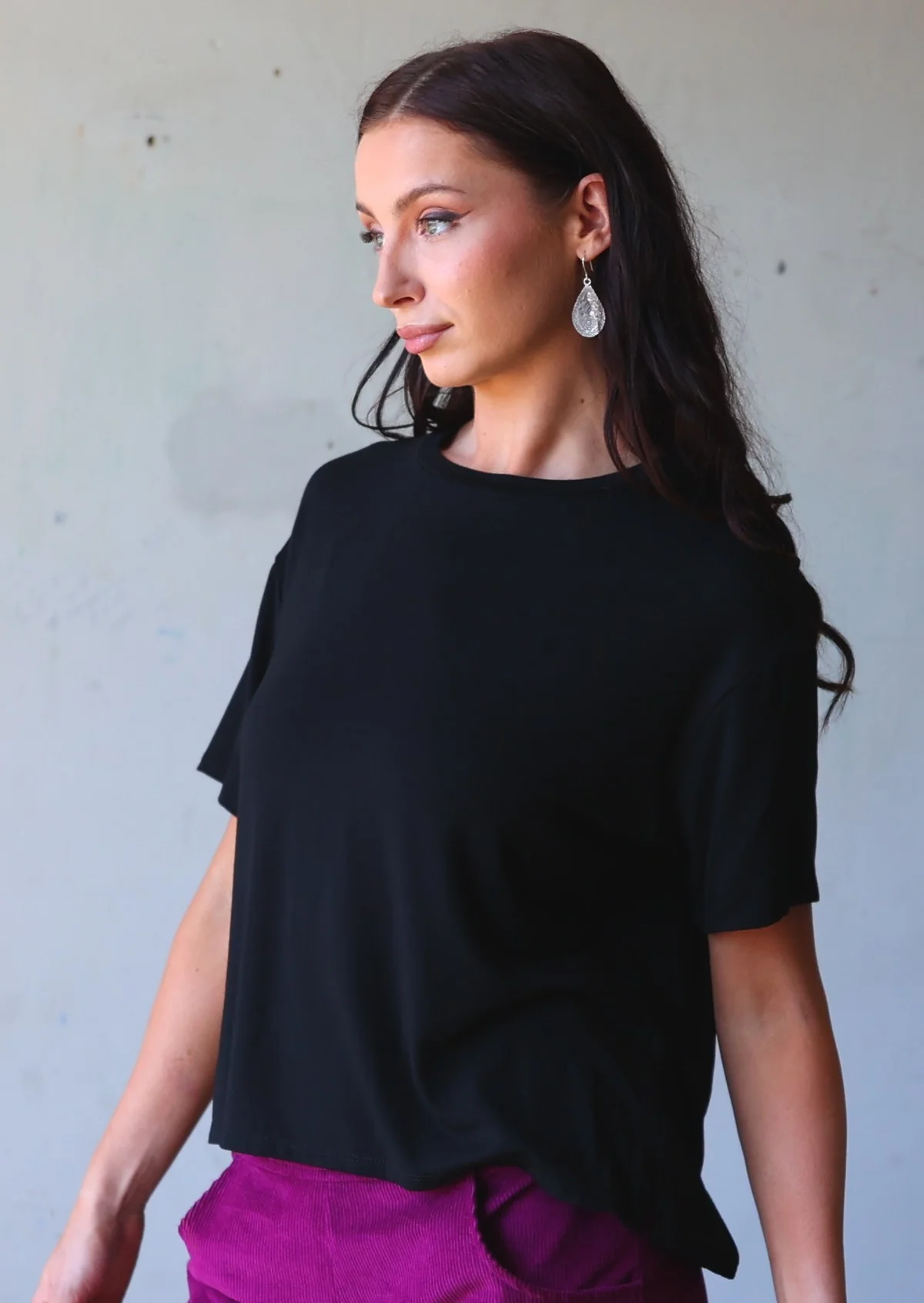 Boxy T-shirt Black - Ysert