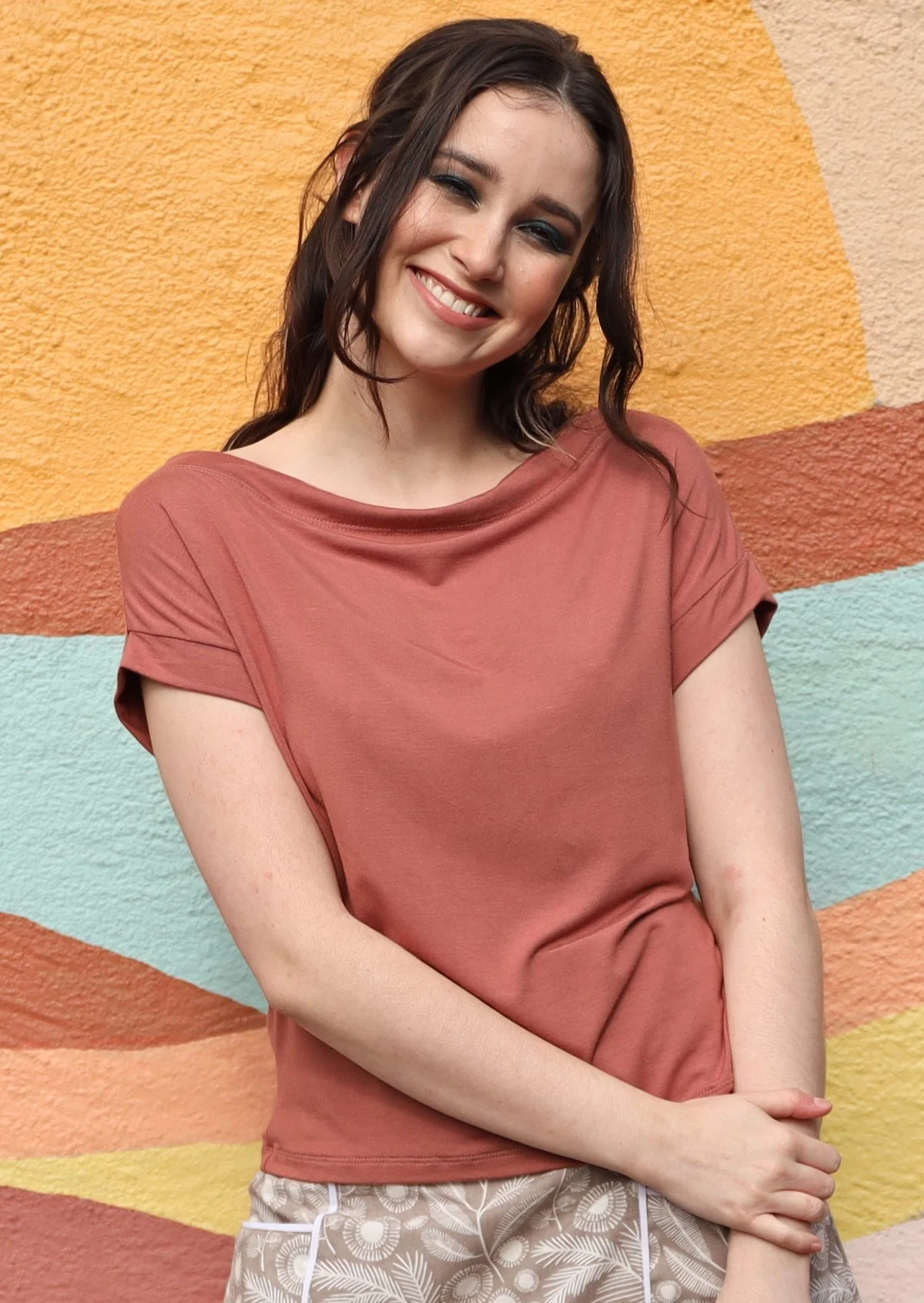 Wide Neck Mod Top Dusty Rose - Ysert