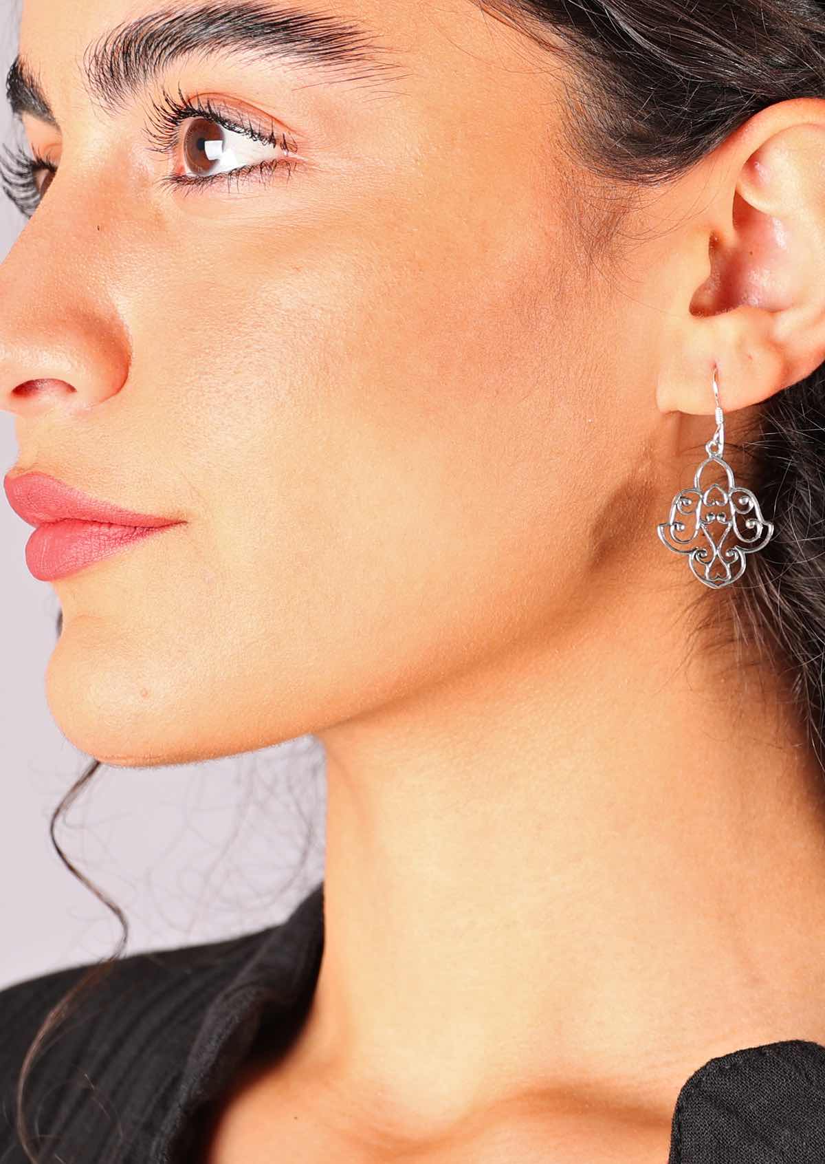 Filigree Fanlight Silver Earrings - Ysert