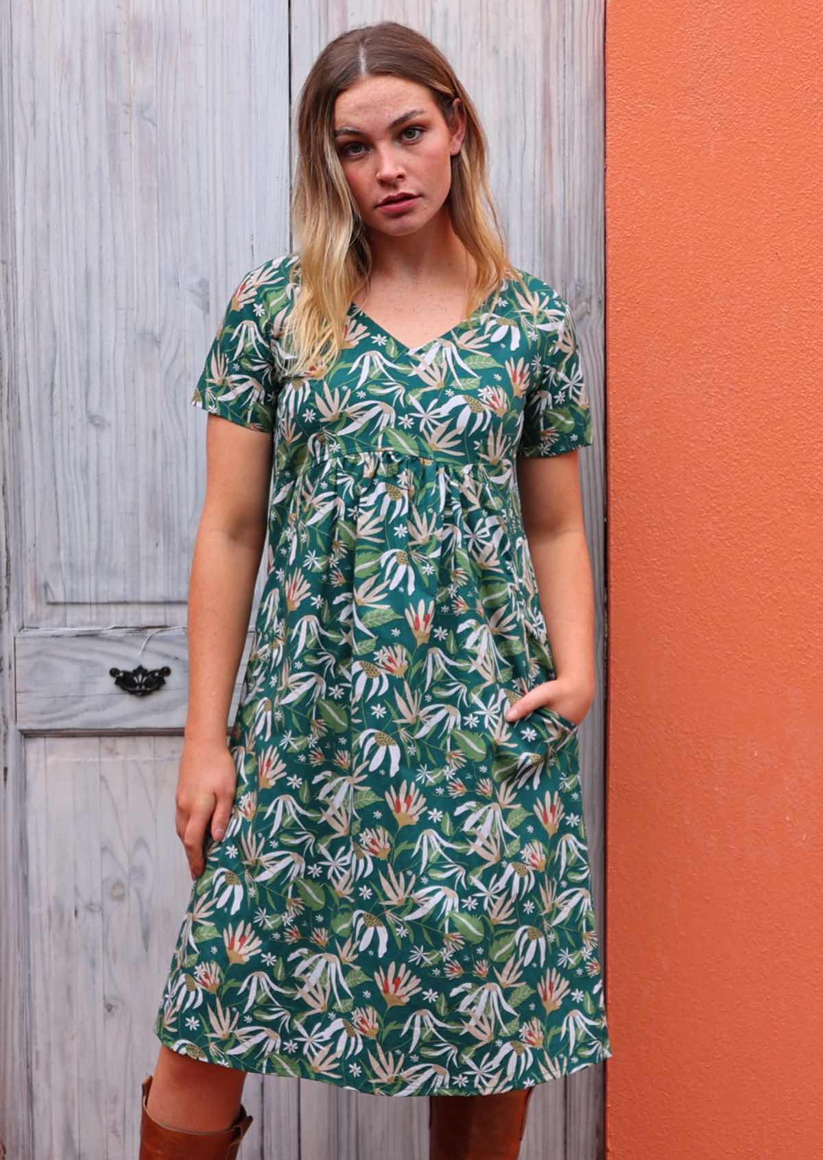 Etta Dress Flannel Flower - Ysert