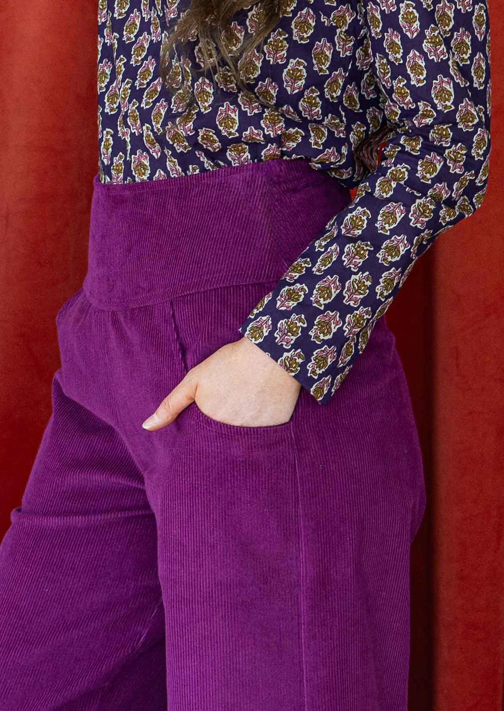 Esta Corduroy Pants Plum Caspia - Ysert