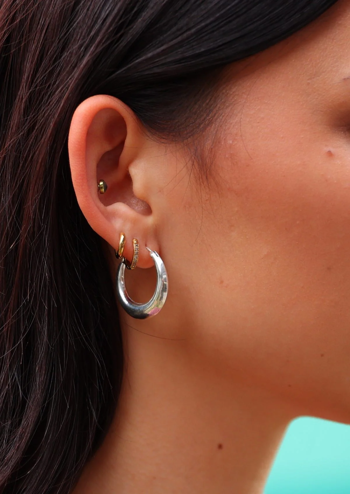 Large Silver Hoop Earrings - Ysert
