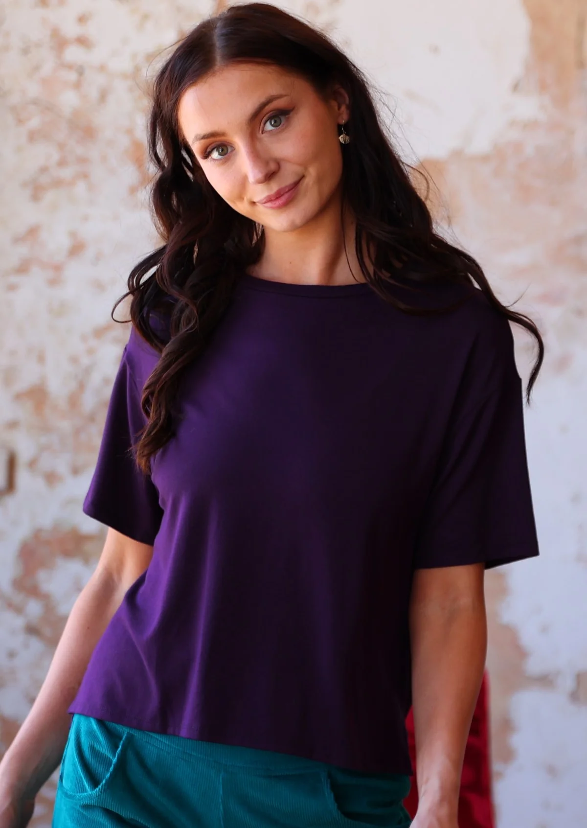 Boxy T-shirt Dark Purple - Ysert