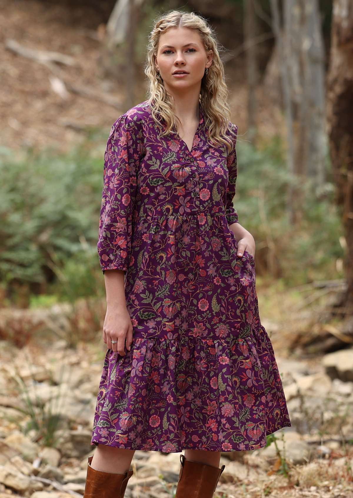 Tiered Midi Dress Amethyst - Ysert