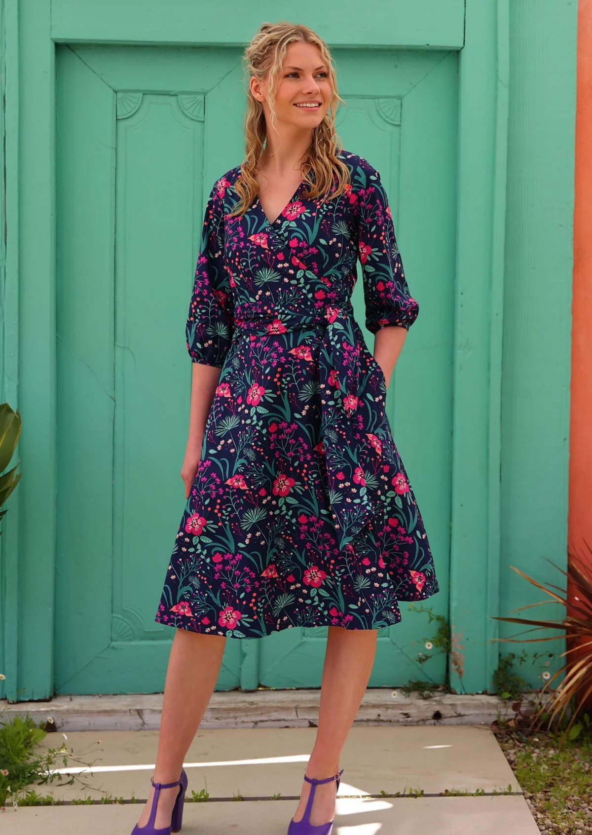 Ella Wrap Dress Dianthus - Ysert