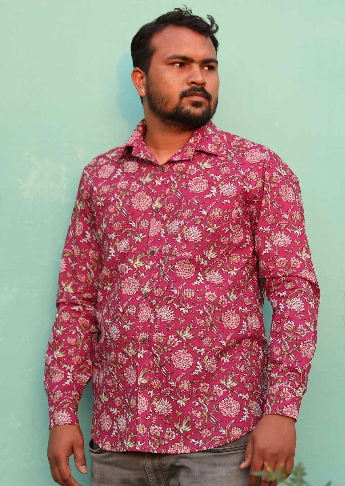 Long Sleeve Men's Shirt Cranberry - Ysert