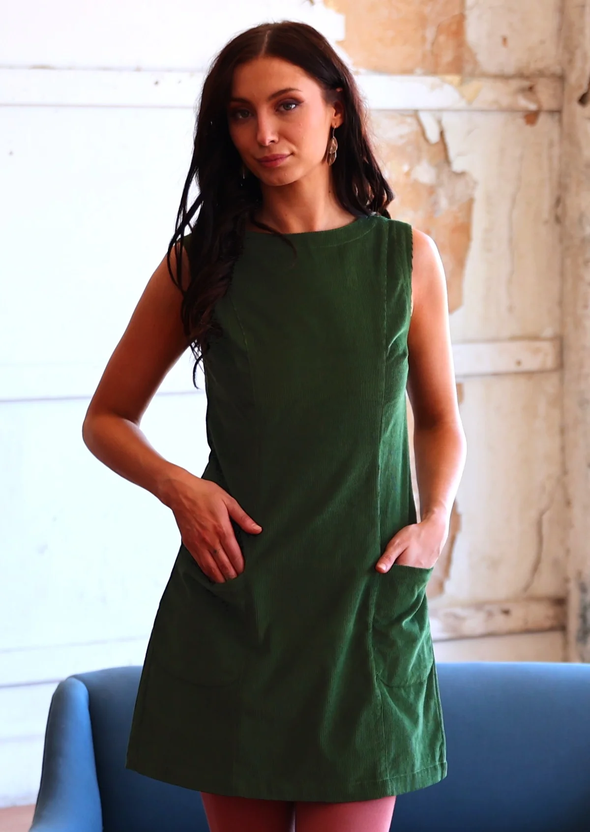 Polly Pocket Corduroy Tunic Douglas Fir - Ysert
