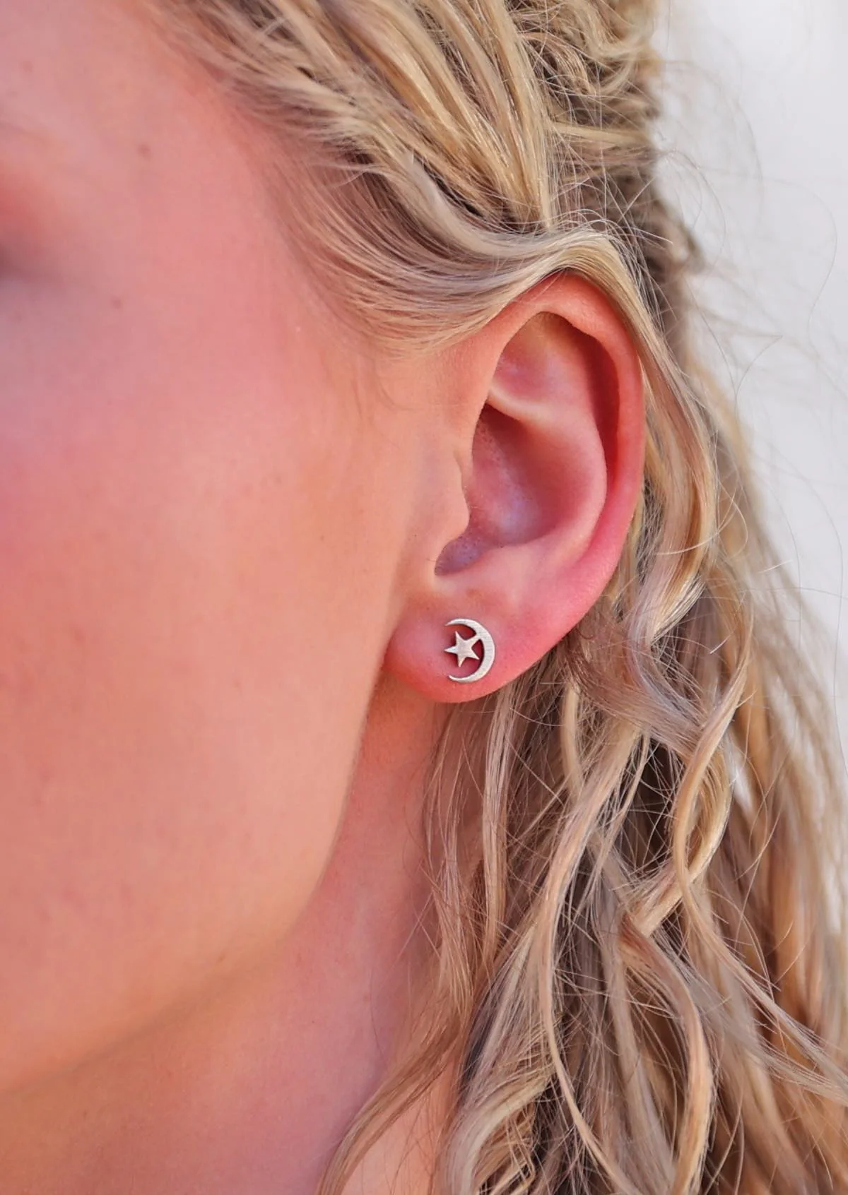 Moon and Stars Silver Studs - Ysert