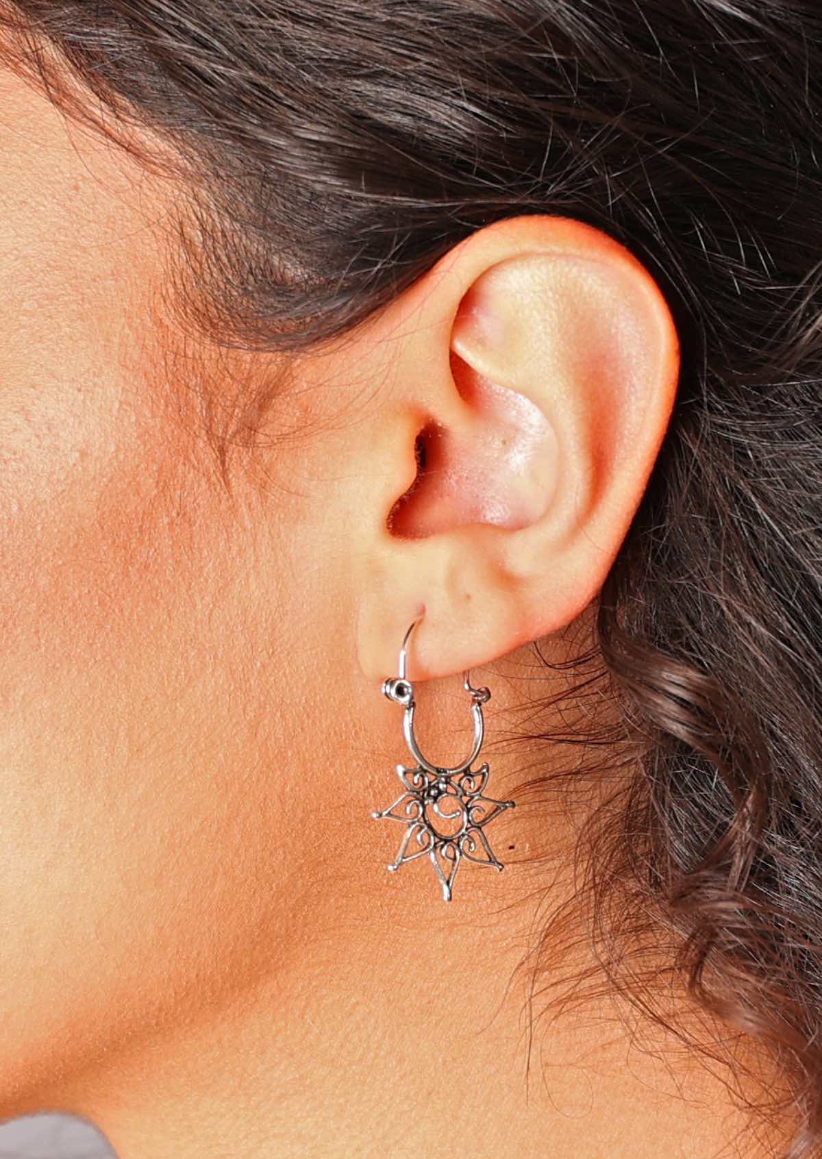 Solaris Silver Hoop Earrings - Ysert
