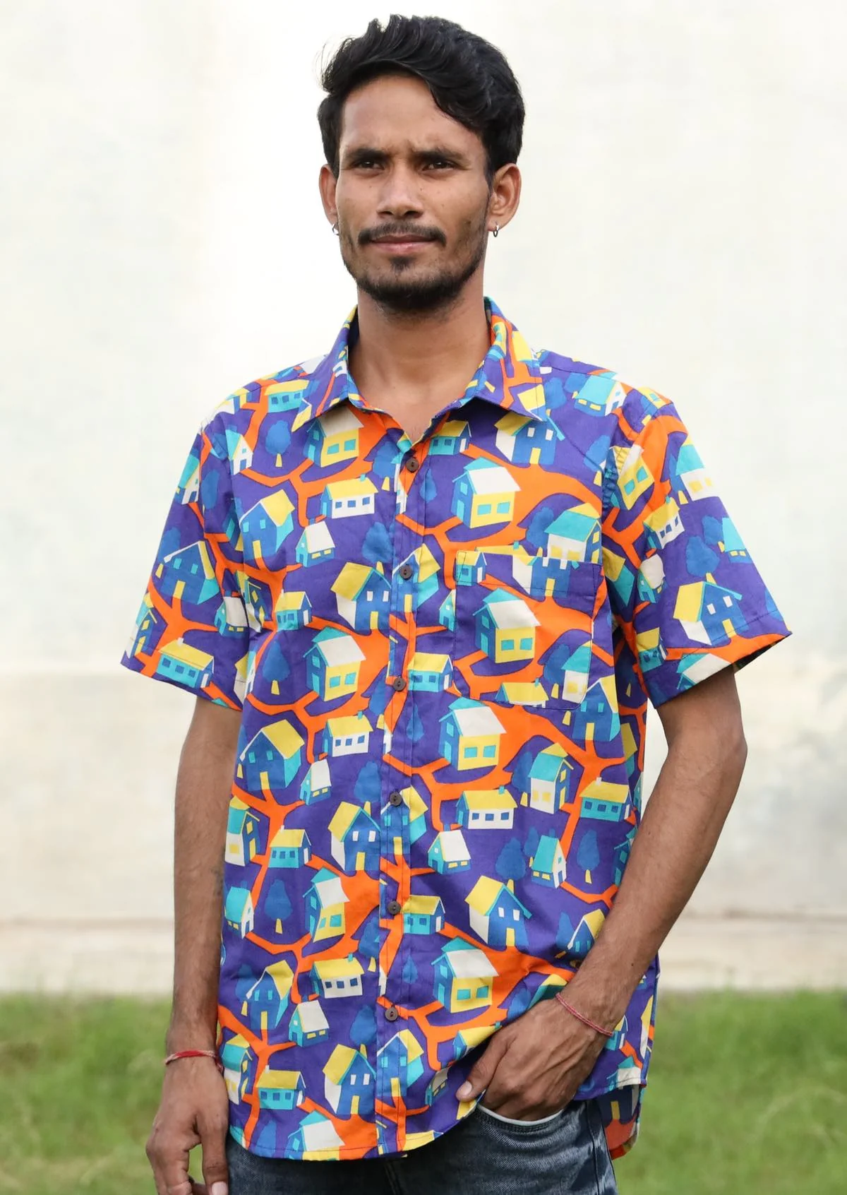 Men's Cotton Shirt Around the Houses - Ysert