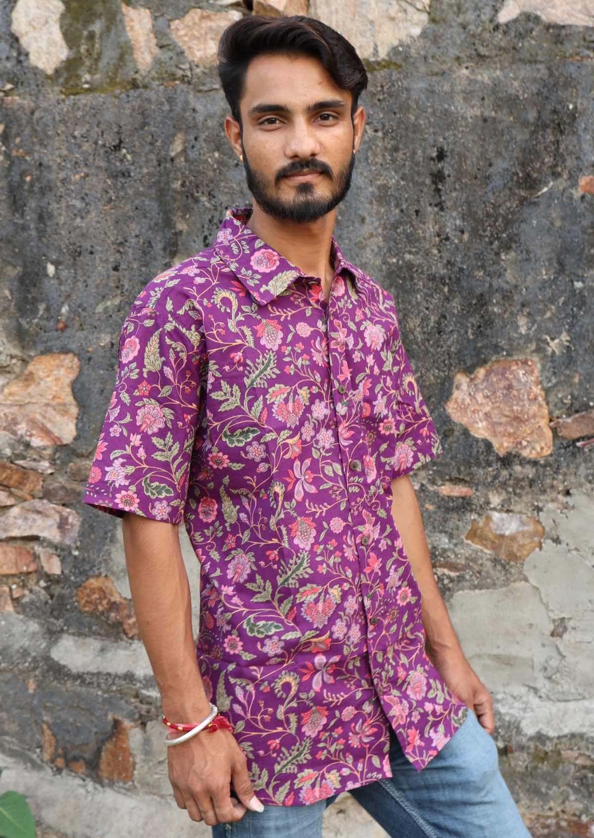 Men's Cotton Shirt Amethyst - Ysert