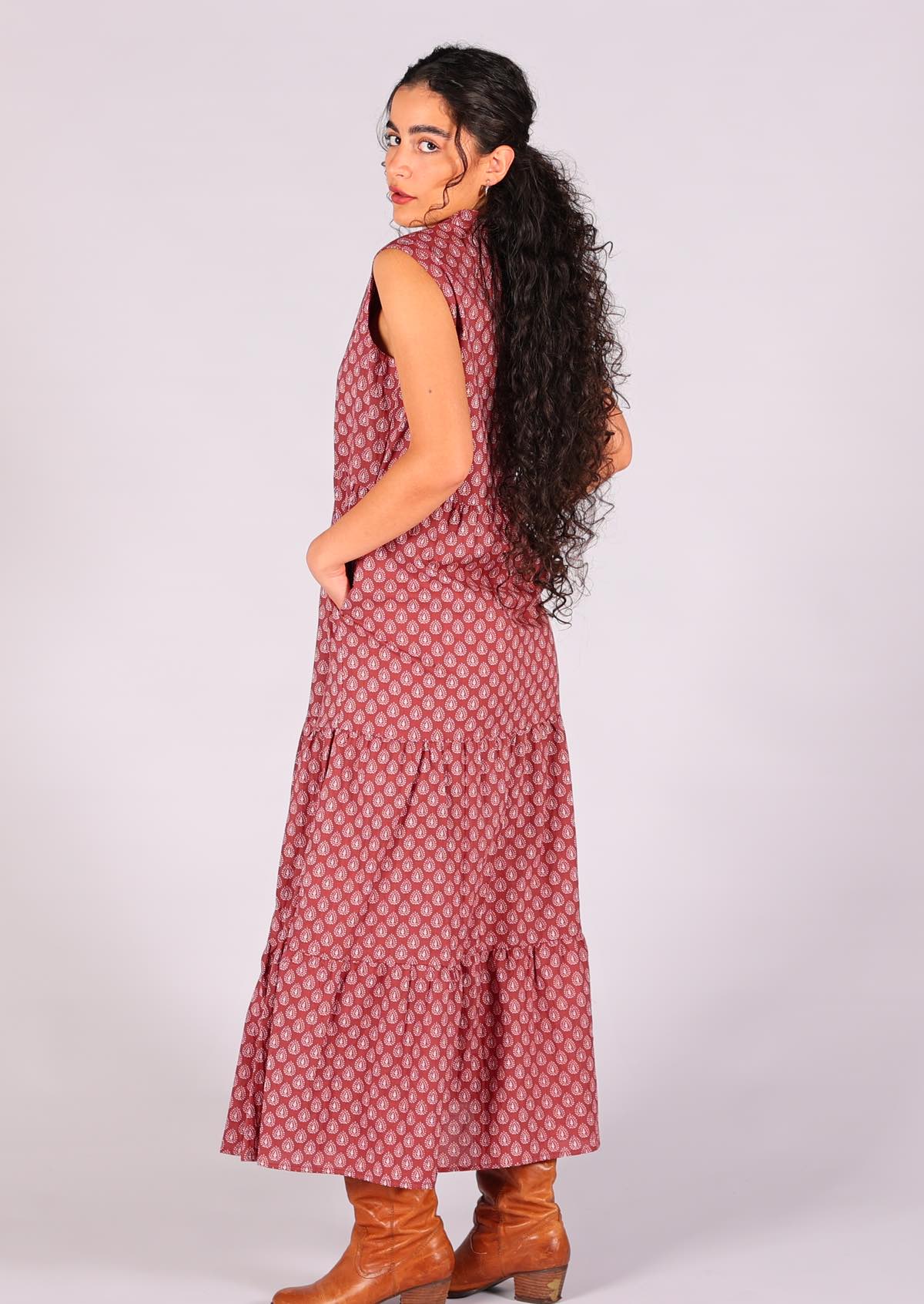 Boho Tiered Maxi Dress Henna - Ysert