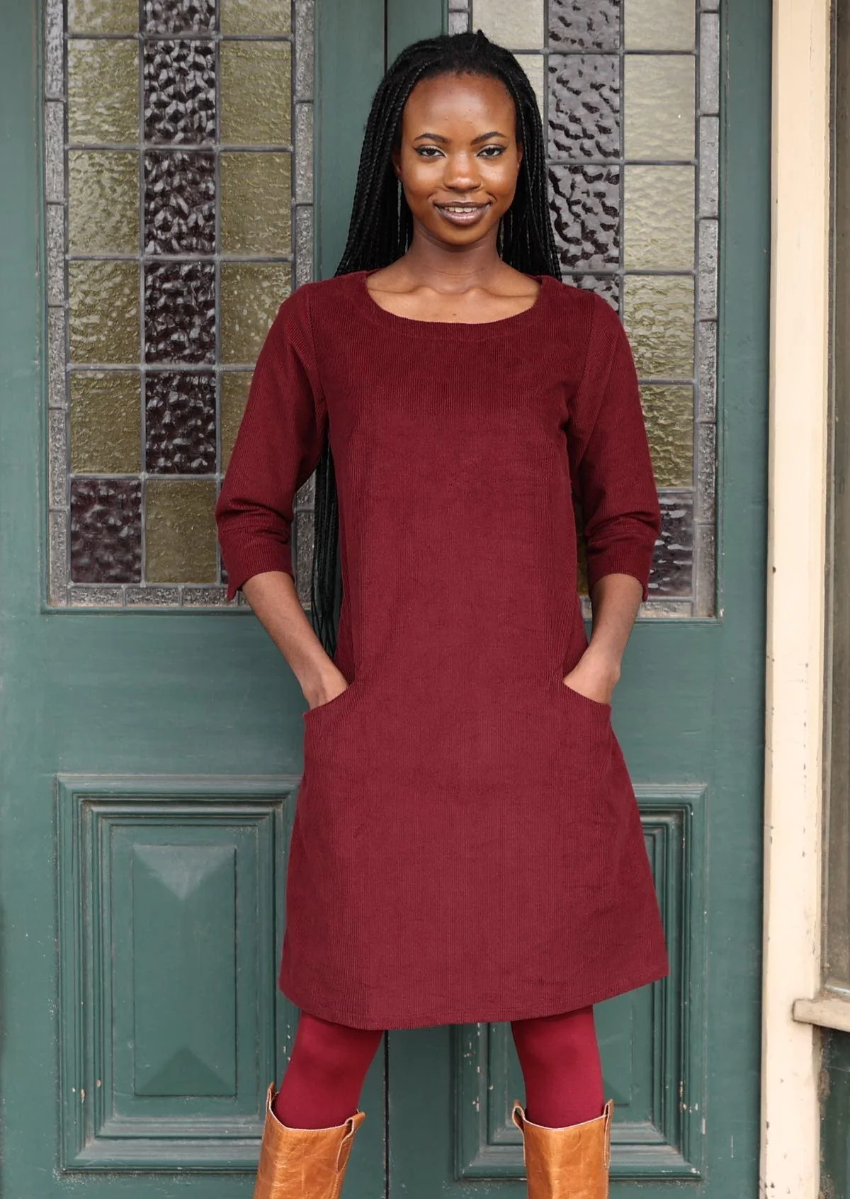 Jamie Corduroy Dress Zinfandel - Ysert