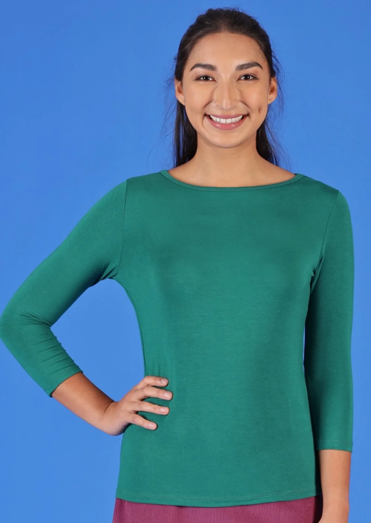 Boat Neck Top Jade Green - Ysert