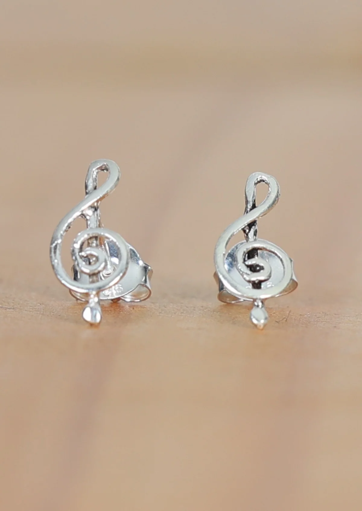 Treble Clef Silver Studs - Ysert