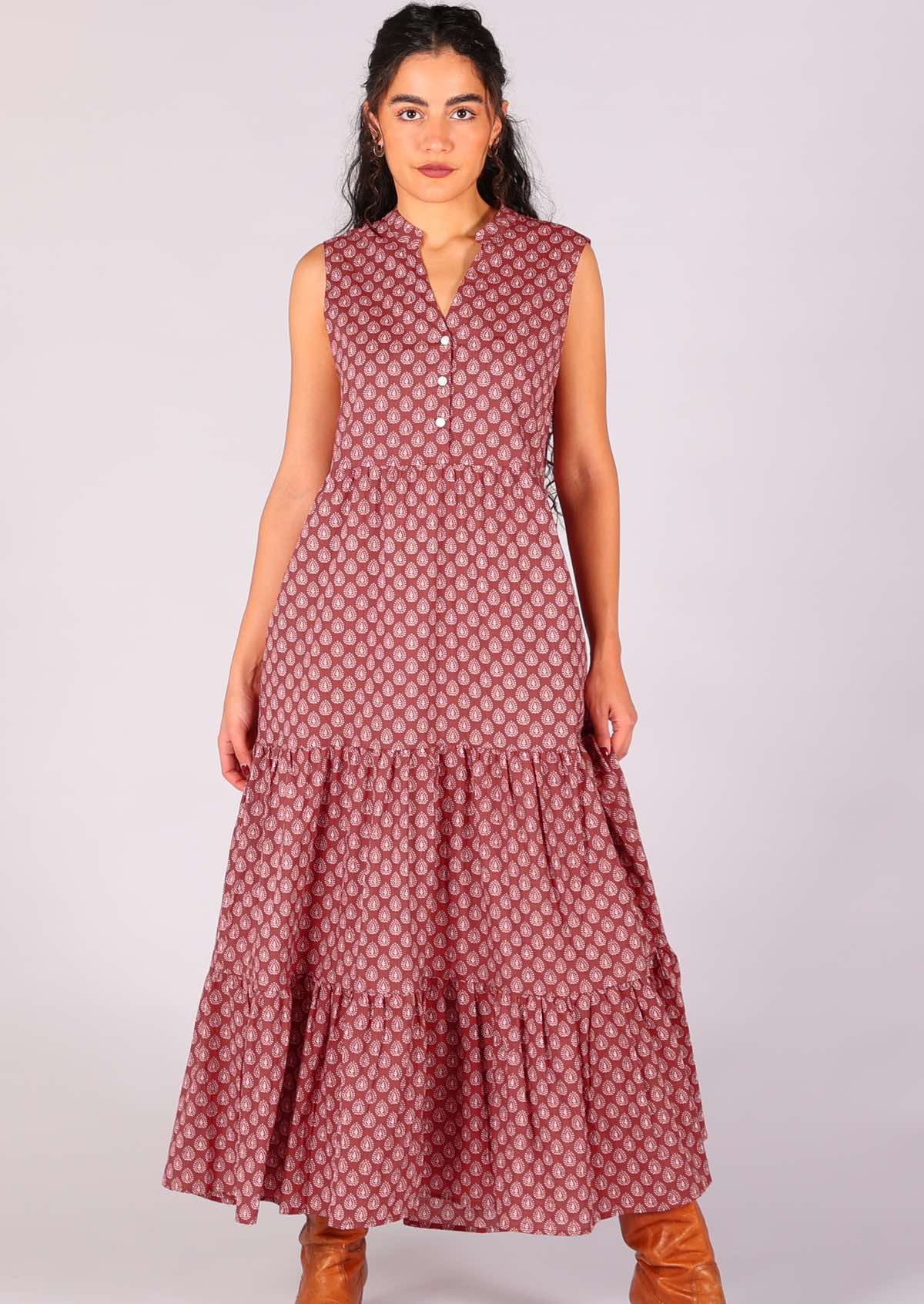 Boho Tiered Maxi Dress Henna - Ysert