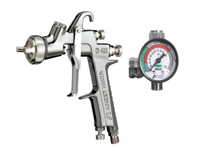 IWATA W400LV-164G Classic Plus Series Compliant Gravity Feed Spray Gun w/ AK-1B2 Air Flow Control Valve - Ysert