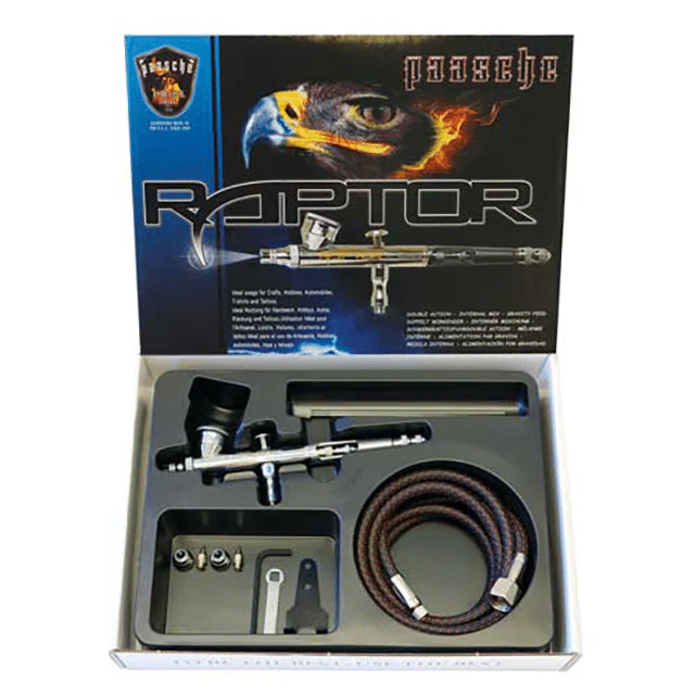 Paasche Raptor Gravity Feed Double Action Set w/ 0.25, 0.3 head - Ysert