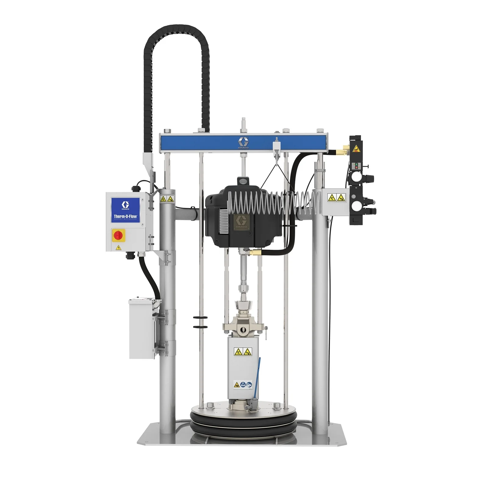 36:1 TOFw Check-Mate Severe Duty, Heated, 55 Gal (200L) D200, 16 Gal (60L) Platen, Aluminum Platen, EPDM, 240V, No ADM - Ysert