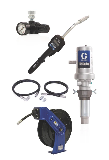 Graco 24K796 Ld Series 5:1 Deluxe Oil Pump With Sd™ Series 1/2 In. X 50 Ft. Hose Reel Package - Preset Meter Type - Ysert
