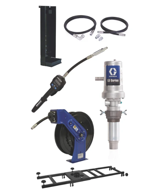 Graco 24K843 Ld Series 5:1 Deluxe Stationary 275 Gallon (1040 Liter) Oil Pump With Sd™ Series Hose Reel Package - Manual Meter Type - Ysert