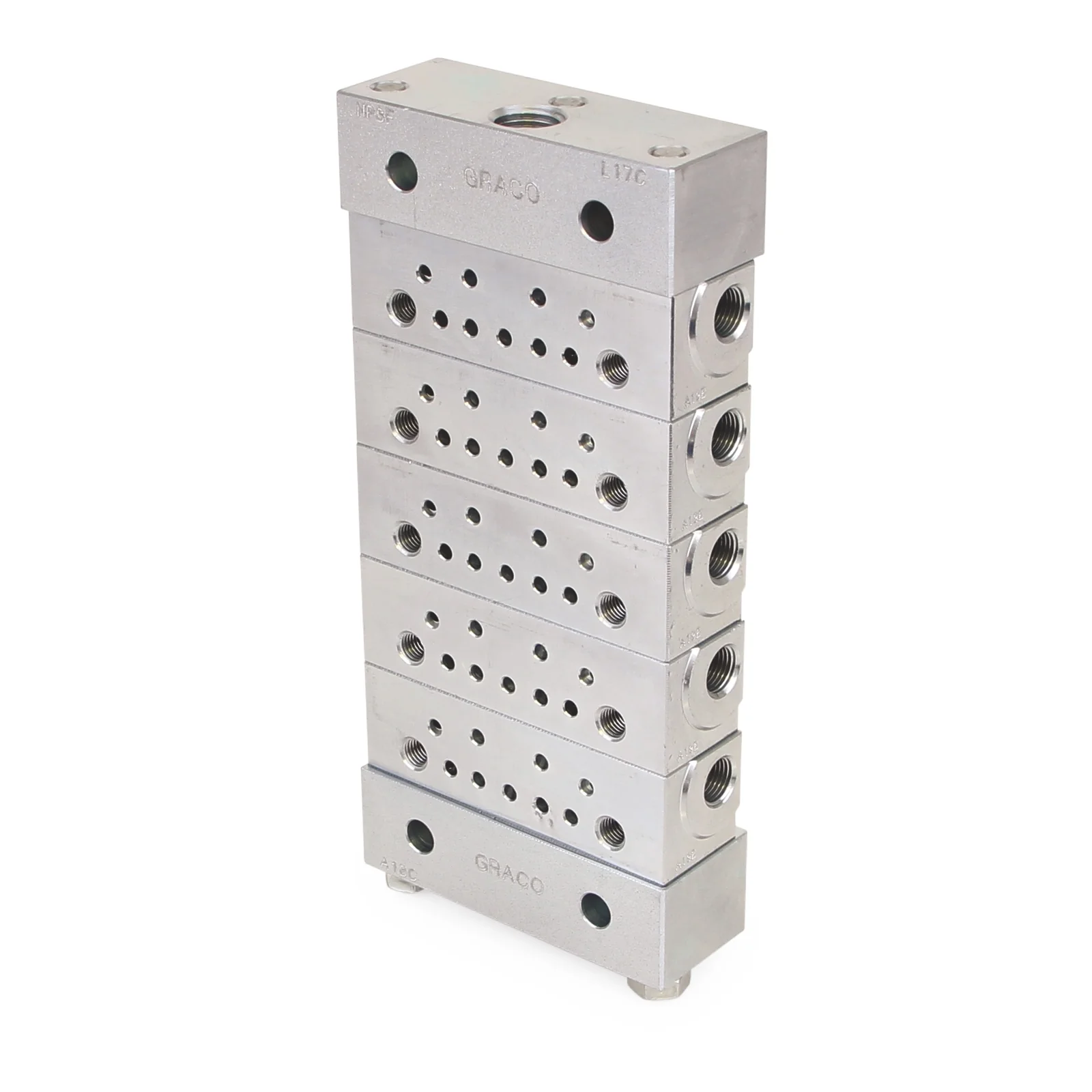 Graco Trabon® MSP Stainless Steel Divider Valve - 5 Section Base Plate Assembly, NPSF - Ysert