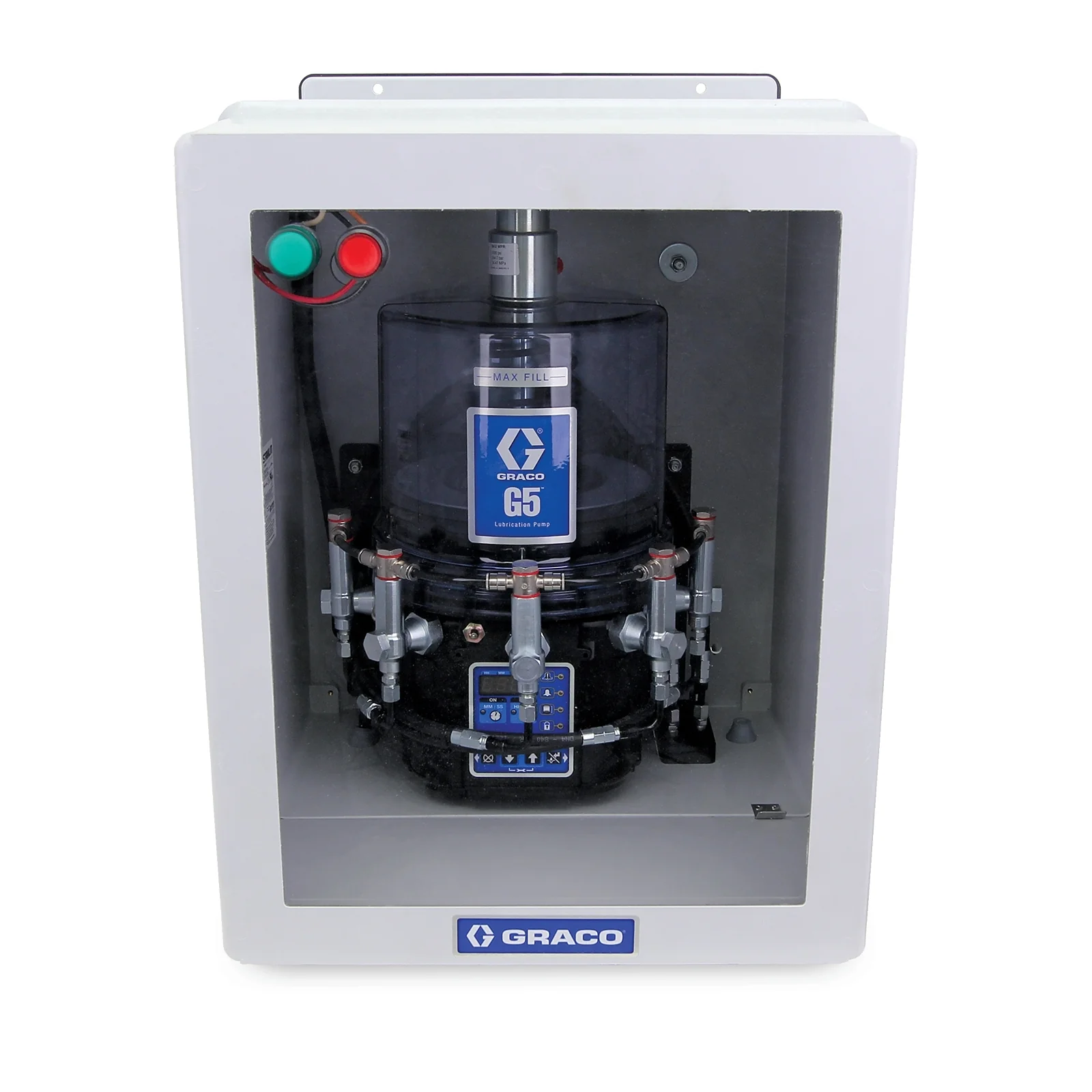 Graco G5™ Pro Grease Lubrication Enclosed Pump, 4 Liter,  Auto-Fill Shut Off, Pressure Relief Valves, Run Lights (Large Box) - Ysert