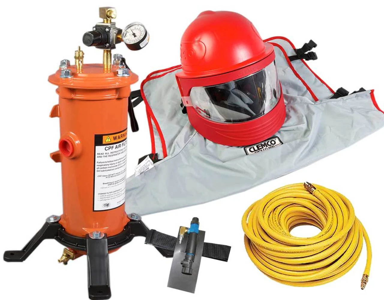Clemco 25299 Apollo 600 HP w/ 50 ft. Respirator Hose, CPF-20 Air Filter & Clem-Cool Air Conditioner (CCAC) - Ysert