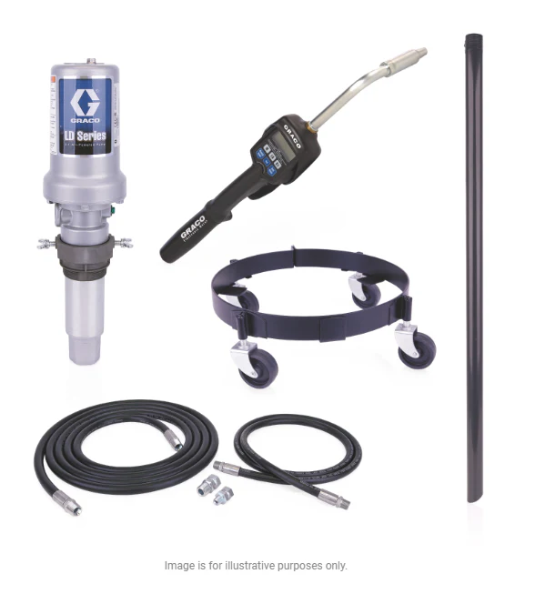 Graco 25C553 Ld Series 3:1 Mobile 16 Gallon Oil Pump Package - Preset Meter, Rigid Extension, Npt - Ysert