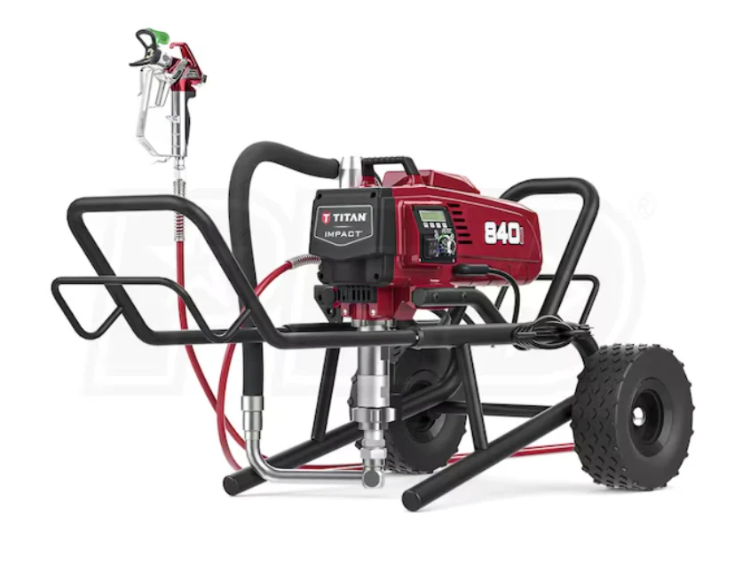 Titan 2419300 Impact 840I 3300 PSI 1.00 GPM Electric Low Rider Airless Sprayer w/ Gun, Hose & Tip - Ysert