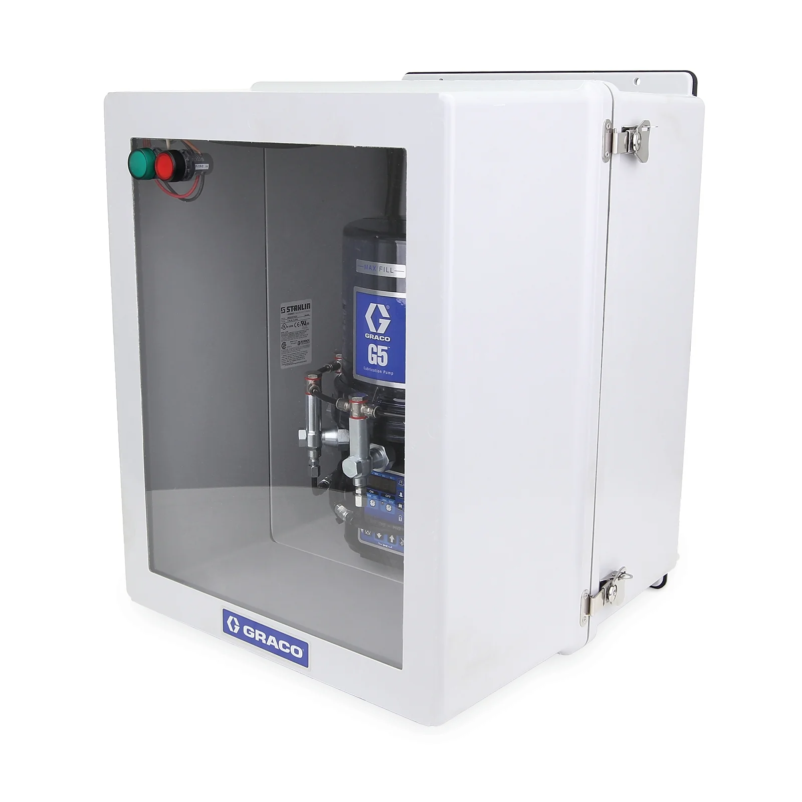Graco G5™ Pro Grease Lubrication Enclosed Pump, 4 Liter,  Auto-Fill Shut Off, Pressure Relief Valves, Run Lights (Large Box) - Ysert