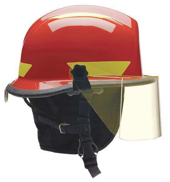 Bullard Fire/Rescue Helmet (Red Thermoplastic w/ Quick-Attach(TM) 4 in Faceshield) - Ysert