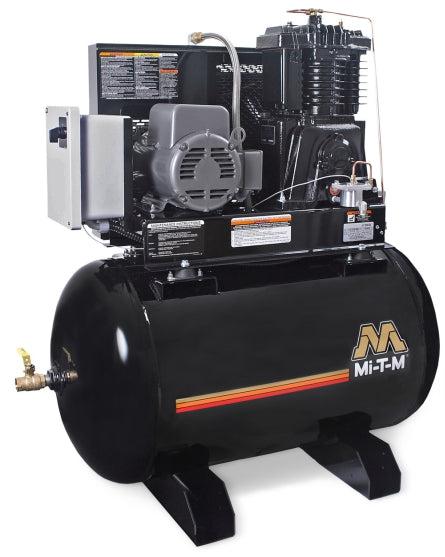 Mi-T-M Two Stage Electric Stationary Air Compressors - 18 CFM - 175 PSI - 5 HP - 80 gal - Ysert