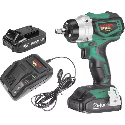 Grizzly PRO T30292X2 - 20V Impact Wrench Kit with 2 Li-Ion Batteries & Charger - Ysert