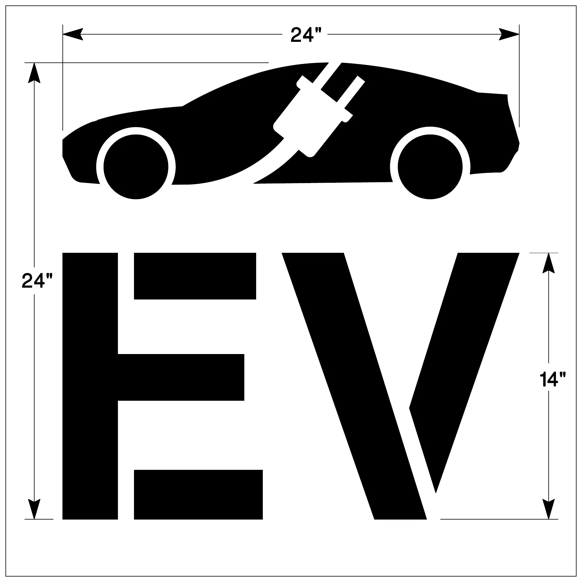 NEWSTRIPE Tesla Style Electric Vehicle Charging Station Stencil - Ysert