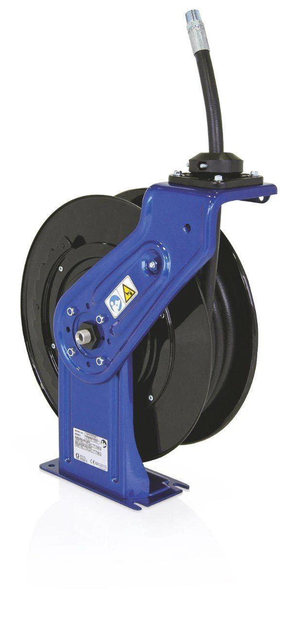 Graco SD20 Series Hose Reel w/ 3/8 in. X 50 ft. Hose - Grease - Overhead Mount Metallic Blue - Ysert
