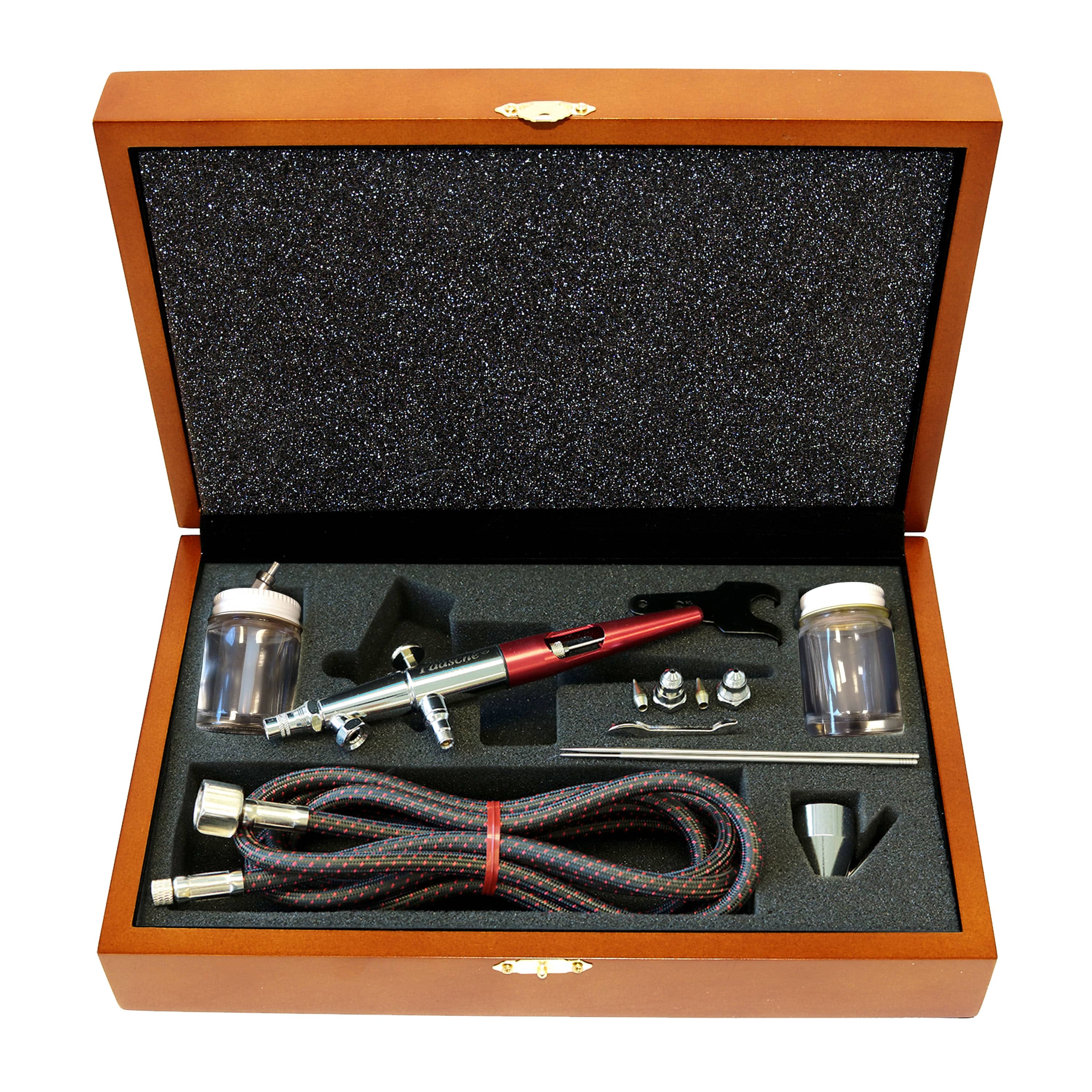 Paasche Wood Box Set w/ VLSTPRO & All Three Heads - Ysert