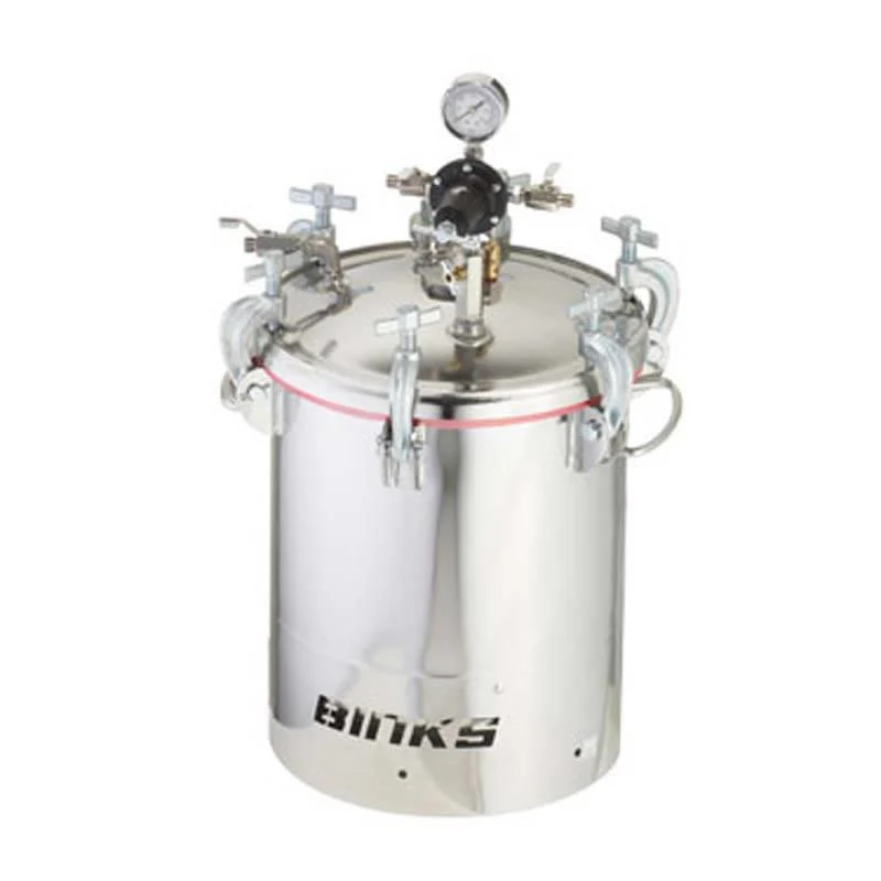 Binks 183S 5 Gallons ASME Stainless Steel Pressure Tank - Double Regulated w/ Extra Sensitive Regulator & 15:1 Gear Reduced Agitator - Ysert