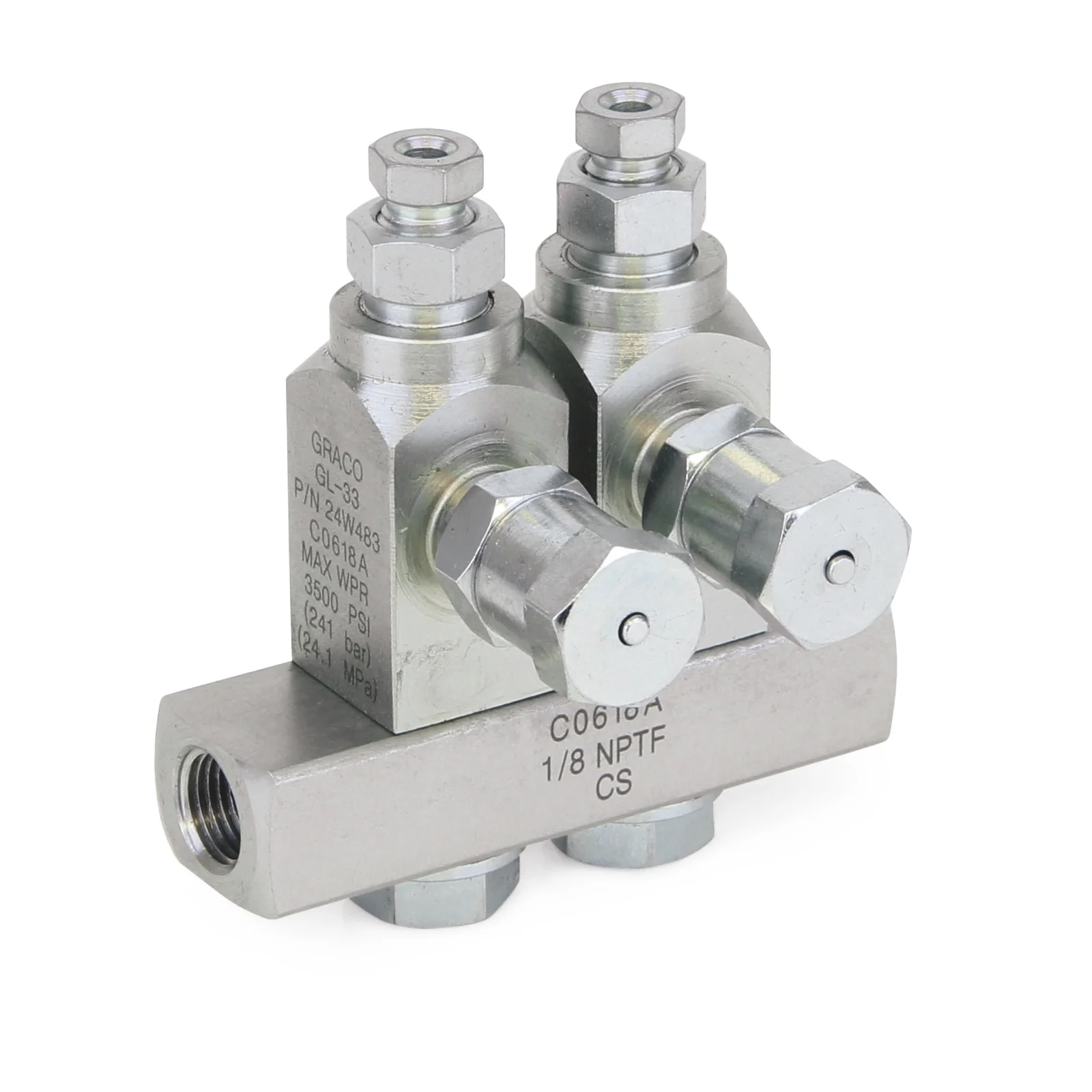 Graco GL-33™ Grease Injector, Carbon Steel, 2 Injector Manifold, 1/8 NPT - Ysert