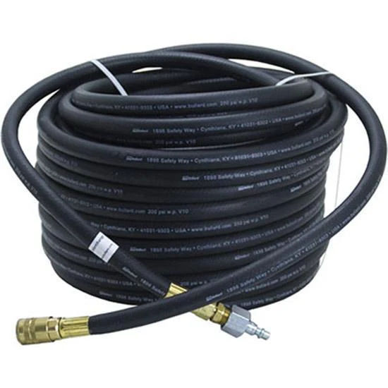 Bullard V10 3/8” ID 4696 100-foot Starter hose with 1/4” Industrial Interchange Q.D. coupler and male nipple - Ysert