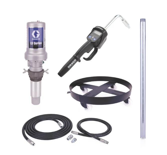 Graco 25C554 Ld Series 5:1 Mobile 55 Gallon Oil Pump Package - Manual Meter, Rigid Extension, Npt - Ysert