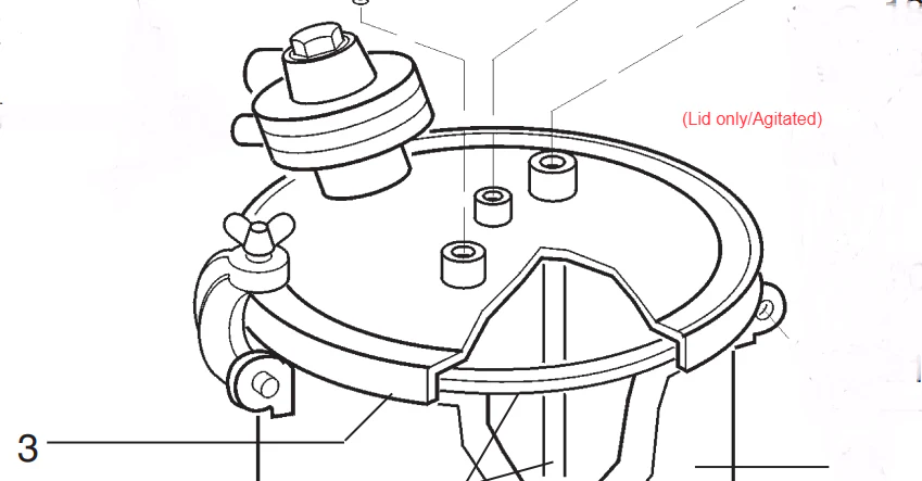 Binks PT-425 83C Zinc Plated Lid Only, Agitator - Ysert