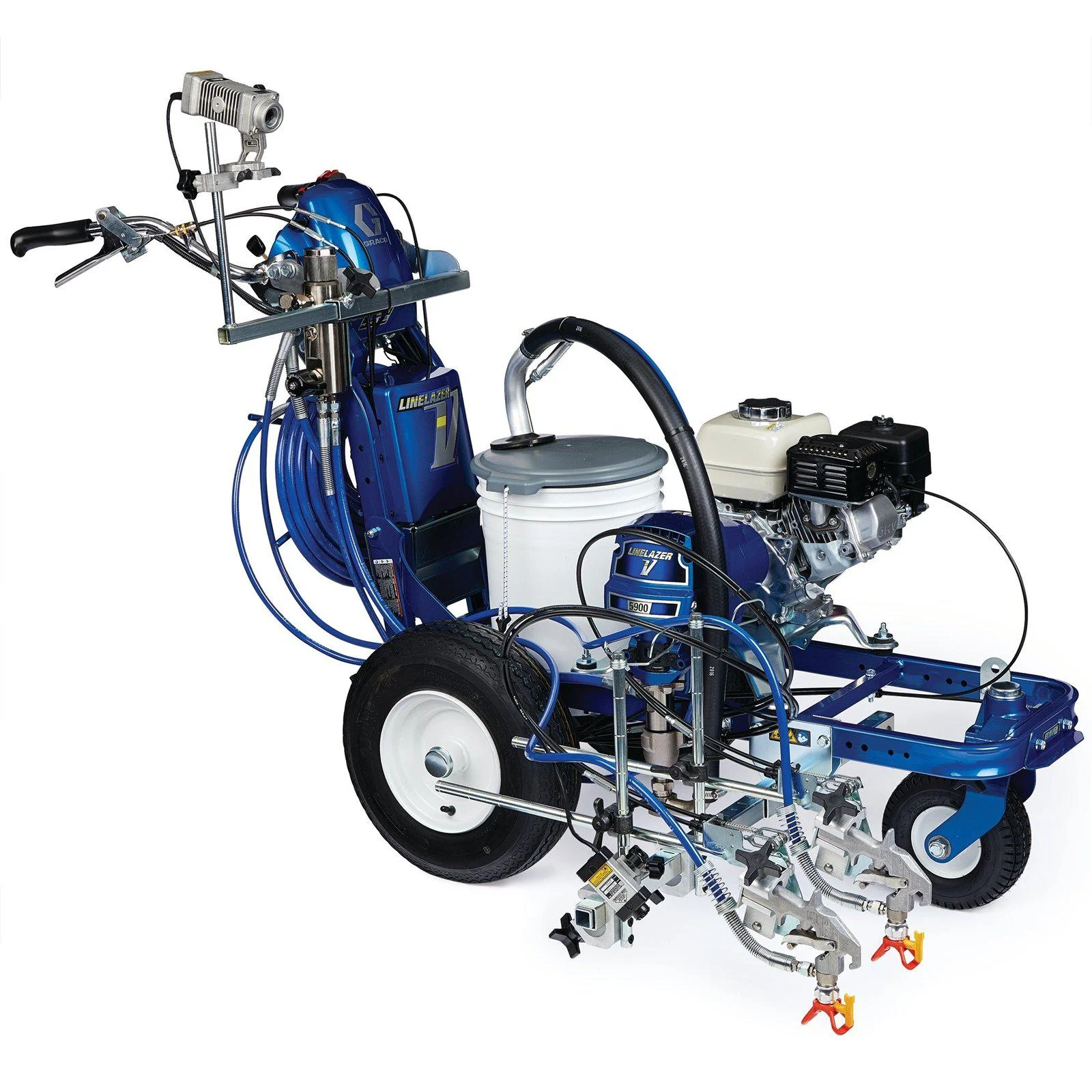Graco LineLazer V 5900 HP Automatic Series 3300 PSI @ 1.6 GPM Gas Airless Line Striper w/ 2 Auto Guns & LazerGuide 2000 - Ysert