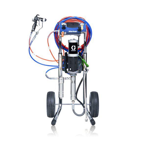 10:1 Merkur AA Package, 1.2 gpm (4.5 lpm) fluid flow, Cart Mount, PerformAA 15 Low Viscosity Air Cap Gun, Pump Air Controls, Gun Air/Fluid Hose, Fluid Filter - Ysert