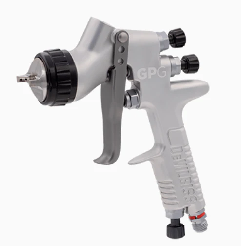 Devilbiss GPG Gravity High Efficiency Gun Kit - 7E7 Air Cap 1.2mm,1.4mm Nozzles & 900ml, Aluminum Cup w/ HAV-555 Gauge - Ysert