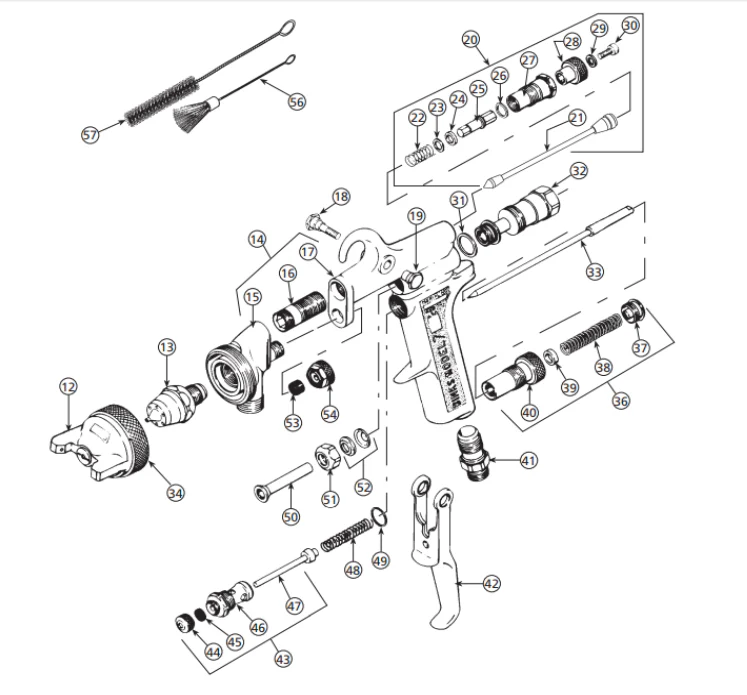 Binks 54-725 Model 7 Spray Gun Screw - Ysert