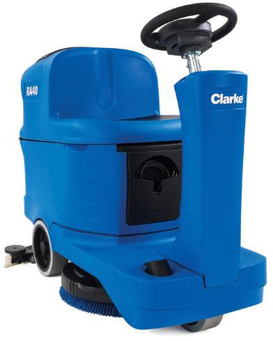 Clarke 56384073 RA40™ 20D Automatic Floor Scrubber Two 130 AH wet batteries, onboard charger, pad holders - Ysert