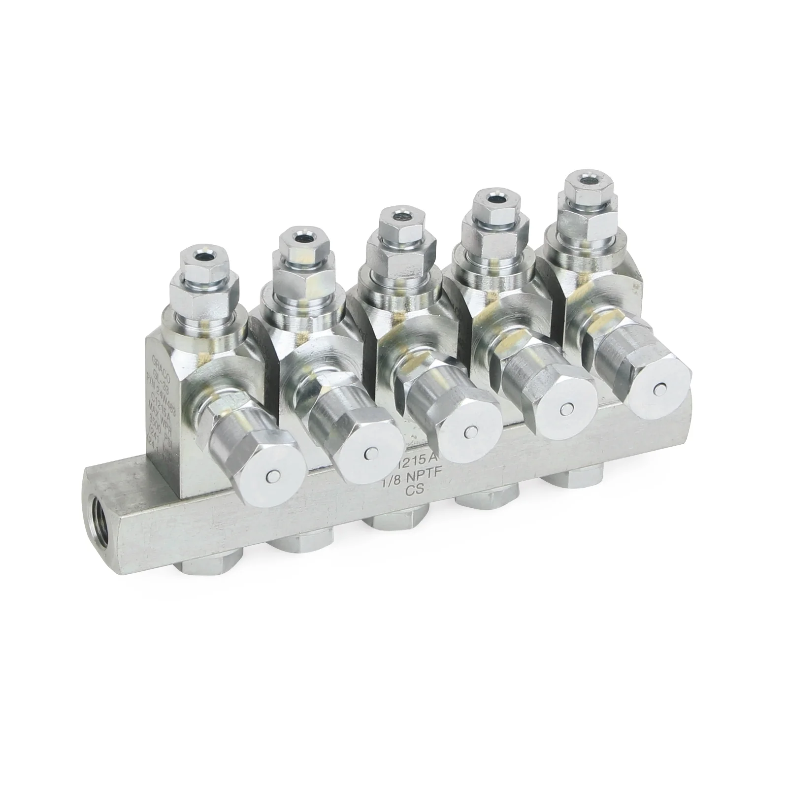 Graco GL-33™ Grease Injector, Stainless Steel, 5 Injector Manifold, 1/8 BSPP x 6 mm - Ysert