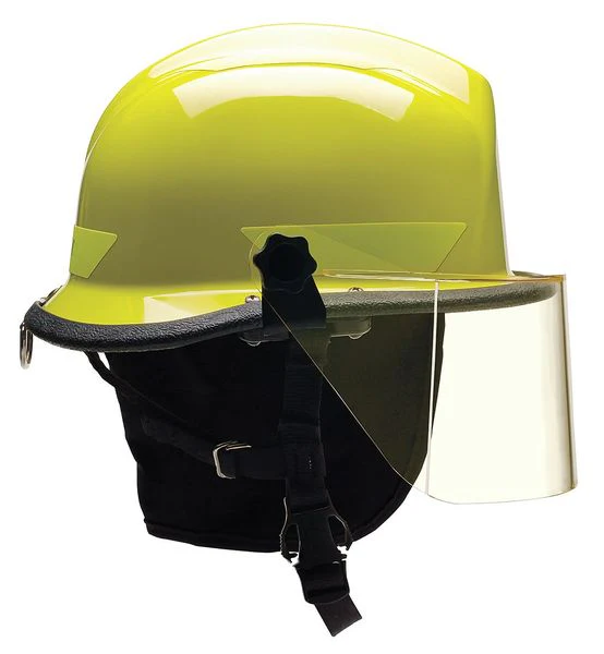 Bullard Fire/Rescue Helmet (Lime-Yellow Thermoplastic w/ Quick-Attach(TM) 4 in Faceshield) - Ysert